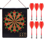 LHQ-HQ Double-sided Magnetic Target, 17 Inches, Double-sided Bullseye Game Set, 6 Darts, Safety Dart Board For Children Family Leisure Sports