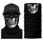 ShopINess Polaire Neck Warmer Cache-Cou Unisexe Echarpe avec Doublure Polaire Coupe-Vent pour Moto Ski Sport et Activités de Plein Air Crâne (Crâne Os)