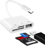 D16 Lecteur De Carte A Puce 3 En 1 Usb Sd Tf Type C Compatible Avec Ipad Pro Mac Android