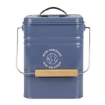 Gimel 536732 Boîte à compost de cuisine 3.5L 16.5 cm x 24.5 cm en métal peint - 1 filtre à charbon inclus pour piéger les odeurs