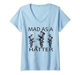 Womens Alice in Wonderland-Men Women Kids Mad hatter V-Neck T-Shirt