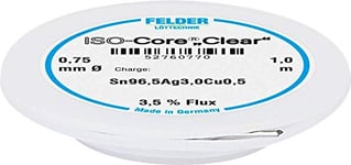 Felder Löttechnik ISO-Core Clear SAC305 Étain à souder bobine Sn96,5Ag3Cu0,5 0.75 mm