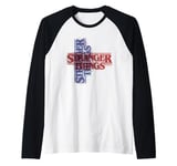 Stranger Things Superimposed Text Logo Raglan Baseball Tee