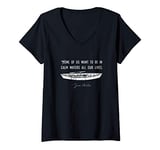 Womens Calm Waters - Jane Austen Persuasion Quote - V-Neck T-Shirt