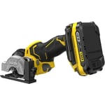 Stanley - fatmax V20 Mini-Scie Circulaire 75 mm Brushless 18V + 2 Batteries 2Ah SFMCM300D2-QW