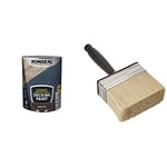 RONSEAL ULTIMATE DECKING PAINT ENG OAK 5L & Essen 4.0" Block Brush