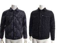 BNWT LEVI'S 36077 MEN'S BLACK & CAMOUFLAGE REVERSIBLE TRUCKER JACKET S RRP £130