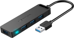 Hub USB 3.0, Data Hub 4 Ports USB 3.0 5Gbps Ultra Fin de 15cm/0.5ft Câble étendu Multi Data Hub Compatible pour Macbook, Laptop, Surface Pro, PS4, PC, Clés USB, Disques Durs Externes