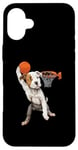 iPhone 16 Plus Vintage Pitbull Dog Playing Basketball Dog Sports Game Lover Case