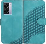 Coque Pour Oppo A77 5g / Oppo A57 5g / Oppo A57s 4g, Cuir Pu Etui Flip Portefeuille A Rabat Housse Avec [Antichoc] [Magnetique] [Porte Cartes] [Stand Fonction] Pour Oppo A77 5g - Bleu Clair