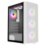 CiT Delta Boîtier de Jeu PC ATX avec Maillage + Avant en ABS accentué et Panneau latéral en Verre trempé avec 30% de Teinte avec 6 Ventilateurs Infinity ARGB de 120 mm et hub à 6 Ports Inclus