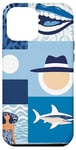 iPhone 12 Pro Max Blue Beachy Collage Art - Cute Coquette and Preppy Aesthetic Case