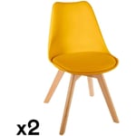 Chaise scandinave jaune (lot de 2) goteborg