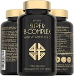 Super Vitamin B Complex - High Strength - 60 Tablets - Timed Release - B12 B6 B1