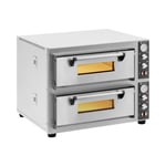 Royal Catering Elektrisk pizzaovn - 4+4 x 30 cm 2 kammer 8400 W 400 V ildleirestein