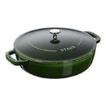 Staub Braisers 28 cm round Cast iron Saute pan Chistera basil-green