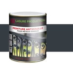 Peinture antirouille extérieure - Marque - Bidon de 5L - Gris anthracite RAL 7016 - Finition satinée - Pour fer