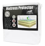 SUPERIOR Protège-Matelas, Rayonne, Blanc, lit Double