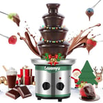 Huanyu 4-Tier Chocolate Fountain Large Fondue Sets for Chocolate Electric Chocolate Fountain Machine Chocolate Fondue Set for Party Wedding and Birthday