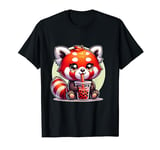 Kawaii Red Panda Bubble Tea Cute Boba Lover T-Shirt