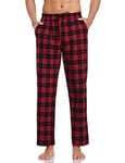 Aseniza Bas de Pyjama Homme Pantalon de Pyjama Homme à Carreaux 100% Coton Confortable et Respirant Décontracté Pantalons Hommes