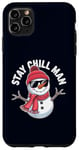 Coque pour iPhone 11 Pro Max Stay Chill, Man Cool Winter Snowman, Noël