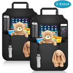 Litzee - Protection de dossier de voiture de qualité supérieure - Organiseur de siège arrière pour enfants - Grand compartiment pour tablette iPad