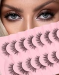 Natural Lashes Wispy C Curl False Lashes 9mm-16mm Demi Wispies Eyelashes Short Volume Mink Lashes Pack Fairy Classic Fake Lashes Cute Small Eye Lashes Pack 79-VIP