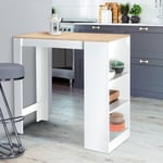 Idmarket - Table de bar barth 2 à 4 personnes bois blanc plateau façon hêtre