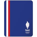 Jeux Olympiques Paris 2024 Plaid imprimé 110x140 cm équipe de France Olympique Drapeau | Oeko-TEX | Grand Plaid Polaire | Bleu