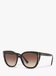 Tiffany & Co TF4148 Women's Cat's Eye Sunglasses, Black/Brown