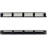 Panneau de brassage UTP RJ45 Cat.6A 24 ports - NANOCABLE - 10.21.4124 - Pour rack IDC double 19" 1U - Noir