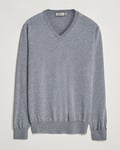 Canali Merino Wool V-Neck Light Grey