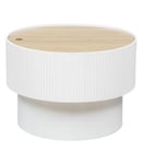 Table basse avec Coffre de rangement en bois peint Blanc D 55 x H 38 cm