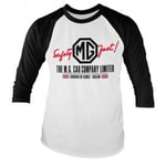 Hybris M.G. Cars Co. - England Baseball Long Sleeve Tee (White-Black,XXL)