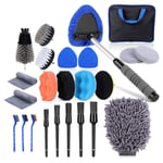 24PCS Kit de Brosse Nettoyage Voiture, Pinceau-Nettoyage-Voiture Pinceau-Detailing-Auto Brosse-Lavage-Voiture Car-Cleaning-Kit Brosse-Jante-Voiture