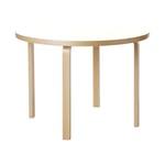 Artek - Aalto Bord 90A, Vit laminat, Klarlackad - Spisebord - Alvar Aalto - Hvit - Tre