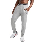 Champion Men's Joggers, Powerblend, Fleece Joggers, Sweatpants for Men (Reg. or Big & Tall), Oxford Gray C Patch Logo, X-Large Tall