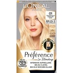 L’Oréal Paris Hiusväri kokoelma Préférence Le Blonding 01 erittäin vaalea luonnollinen blondi 1 Stk. (9,74 € / 1 Kpl)