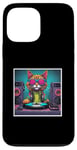 iPhone 13 Pro Max Cat Music DJ Turntables Mixing Vinyl Record Party Graphic Case