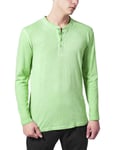 Urban Classics Men's Spray Dye Henley L/S Tee Sweatshirt, Green (Mint 348), M