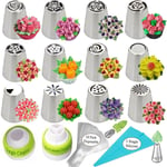 Yzmrbdqc - Ensemble de douilles russes Kit de fournitures de décoration de gateau Ensemble de pointes de glaage de fleurs 12 buses de glaage 2