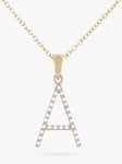 E.W Adams 9ct Gold Diamond Initial Pendant Necklace