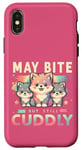 Coque pour iPhone X/XS May Bite But Still Jouet de jeu en forme de loup en fourrure