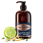 King C. Gillette Men's 3in1 Beard, Face & Hair Wash 350 ml