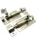 SMALL SLIDE BOLTS Pair Of 50mm 2" Stainless Steel Mini Cabinet Lock Latch Catch