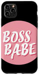 Coque pour iPhone 11 Pro Max Costume de Boss Babe Indépendant Rose et mignon