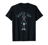 Skater Guy Funny Mens Skates Ice Skating Boy Figure Skaters T-Shirt