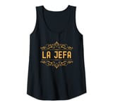 Womens La Jefa The Boss Woman Mom Mexican Spanish Funny Tank Top