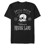 Disney Peter Pan-Welcome to Skullrock Organic Short Sleeve T-Shirt, Black, L